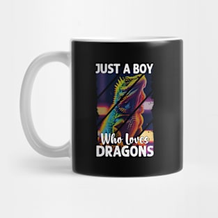 Just a Boy who loves Bearded Dragons Retro Lizard Lover Mug